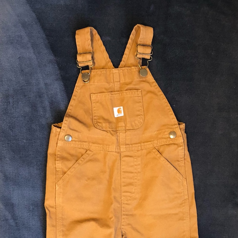 CARHARTT Double Knee Overalls Duck Brown Tan 3T